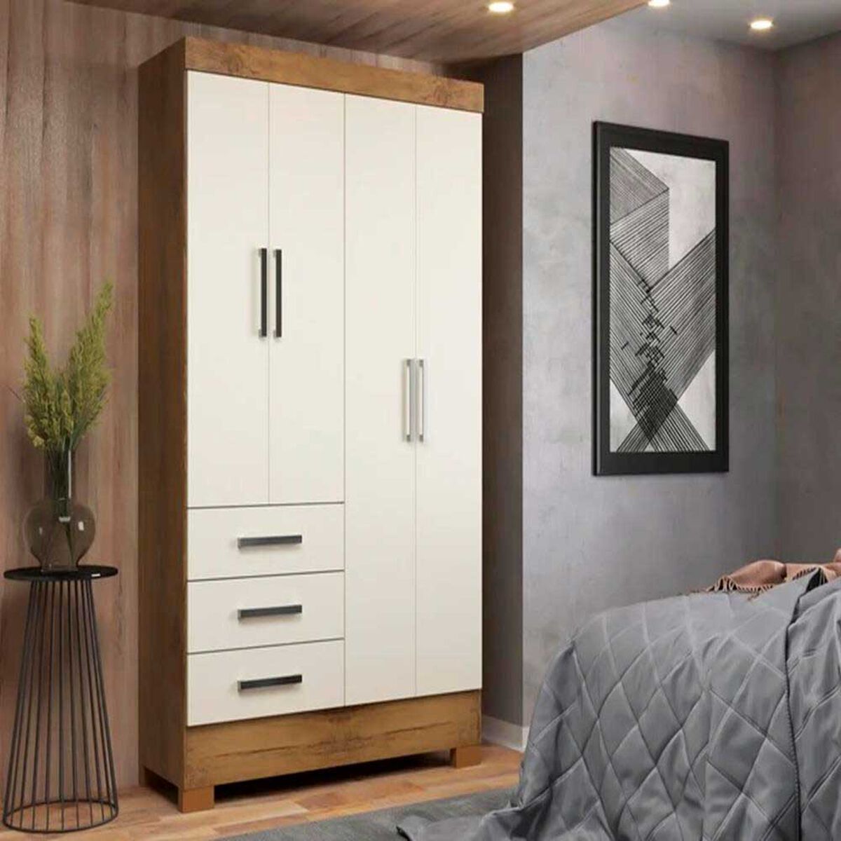 Clóset Altavision Itapema nat 4 Puertas 3 Cajones Cacau