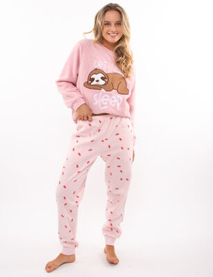 Imagen 2 del producto Pantalón de Pijama Polar Mujer Icono Rosado