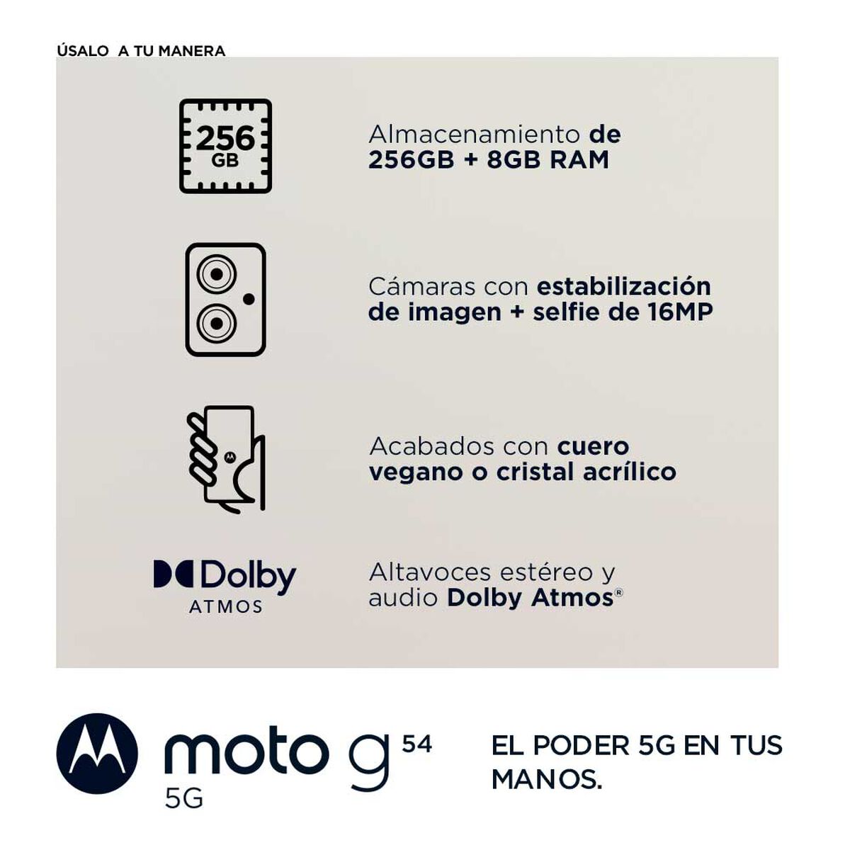 Celular Motorola Moto G54 5G 256GB 6,49" Negro Liberado