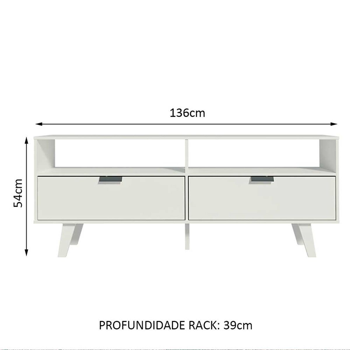 Rack TV Vekkahome Oslo Hasta 55" Blanco