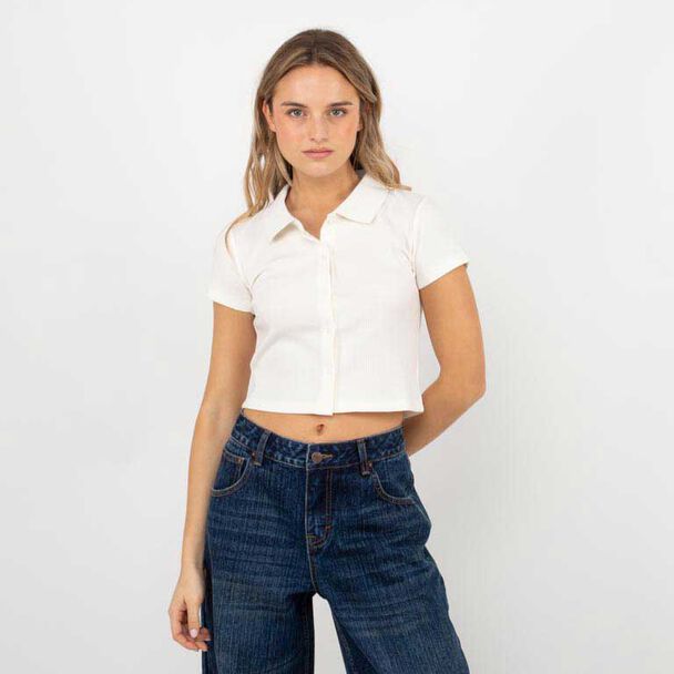 Polera Crop Con Cuello Mujer Icono