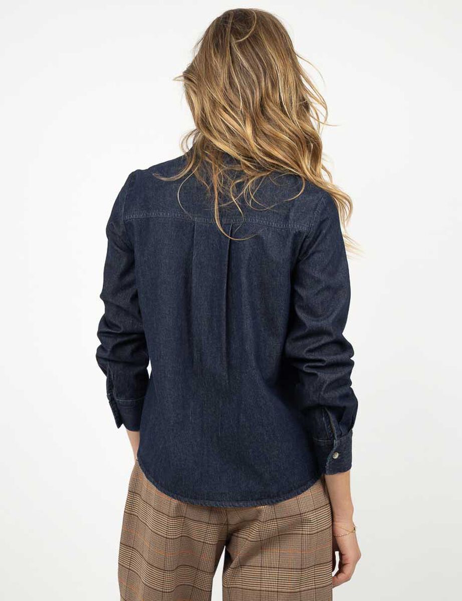 Blusa Denim Manga Larga Mujer Zibel