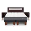 Cama Europea CIC Base Dividida 2 Plazas Anatomic + Respaldo + 2 Veladores Munich