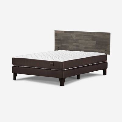 Imagen 2 del producto Cama Europea Rosen 2 Plazas Ergo T + Respaldo Tabor Gris