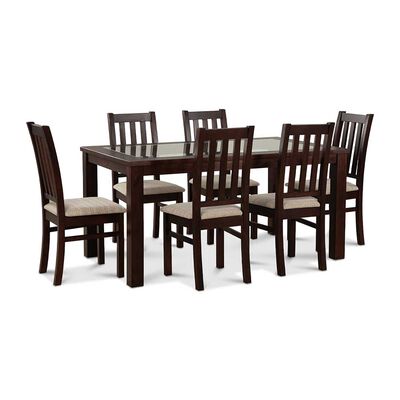 Imagen 1 del producto Juego de Comedor CIC Ñuble 6 Sillas Chocolate Beige