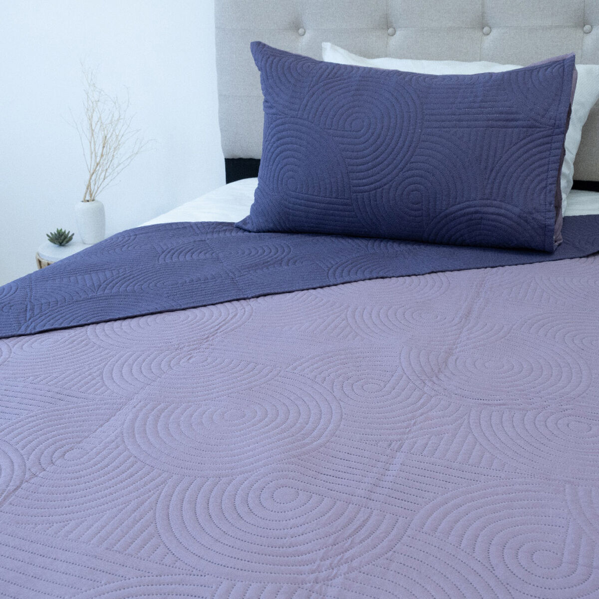 Quilt Doral Hotpress Bi-Color 1,5 Plazas Lila