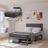 Cama Europea CIC Iron Smart 1,5 Plazas Anatomic + Respaldo Black Tapizado + Faldón