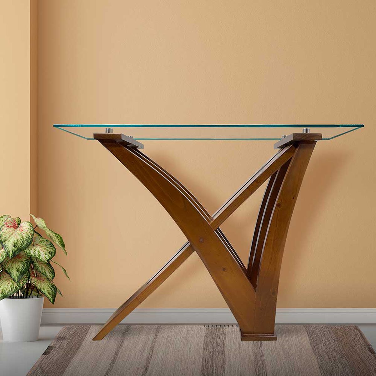 Mesa de Arrimo Living Factory Gaviota Nogal