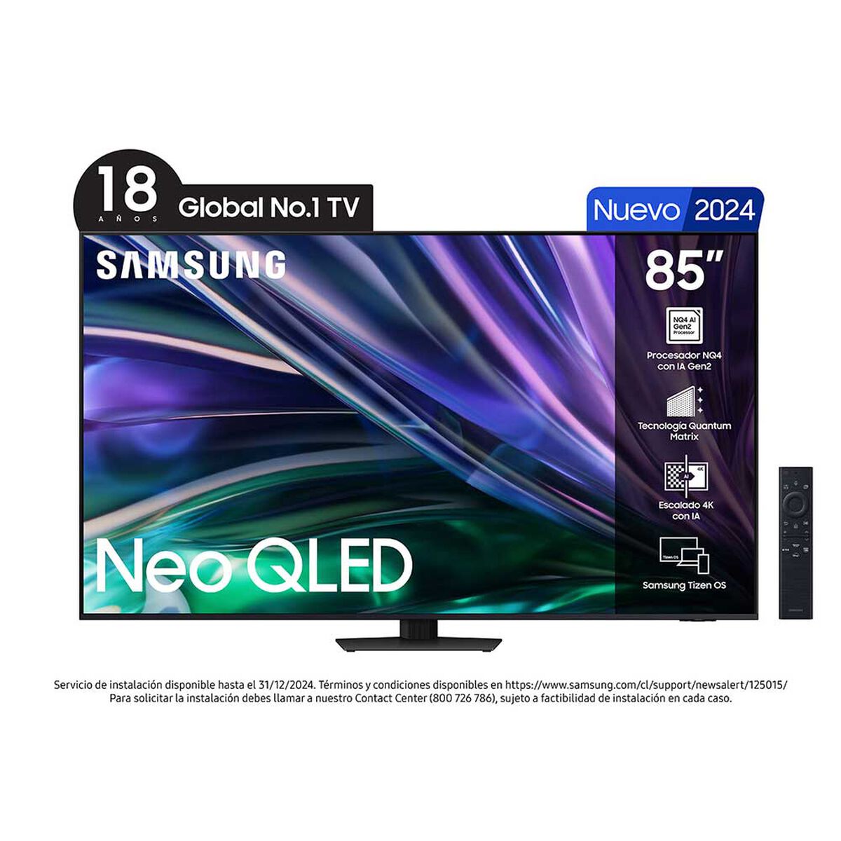 Neo QLED 85" Samsung QN85D 4K UHD Smart TV 2024