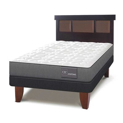 Imagen 2 del producto Cama Europea CIC 1,5 Plazas Anatomic + Respaldo New Dublin Chocolate