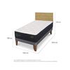 Cama Europea CIC 1,5 Plazas Premium + Respaldo Villarrica Mostaza