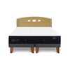 Cama Europea CIC Base Dividida 2 Plazas Premium + Respaldo Gales Mostaza