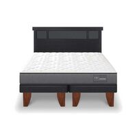 Cama Europea CIC Base Dividida 2 Plazas Anatomic + Respaldo Dublin Negro