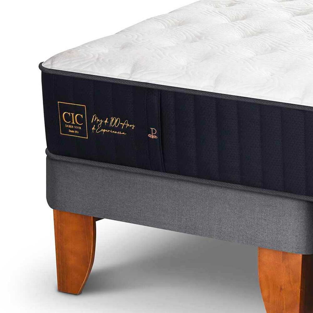 Cama Europea CIC Base Dividida King Premium + Respaldo + Veladores