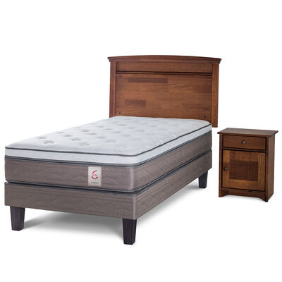 Imagen 1 del producto Cama Europea Rosen 1,5 Plazas Veneto + Set Maderas