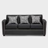Juego de Living Almore Alemania Sofá 3 Cuerpos + Dos Sillones 1 Cuerpo Negro