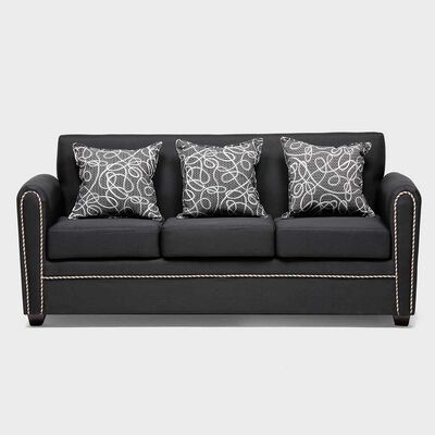 Imagen 2 del producto Juego de Living Almore Alemania Sofá 3 Cuerpos + Dos Sillones 1 Cuerpo Negro