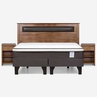 Cama Europea Rosen Base Dividida King New Style 4 Plus + Respaldo + 2 Veladores Ferrarra