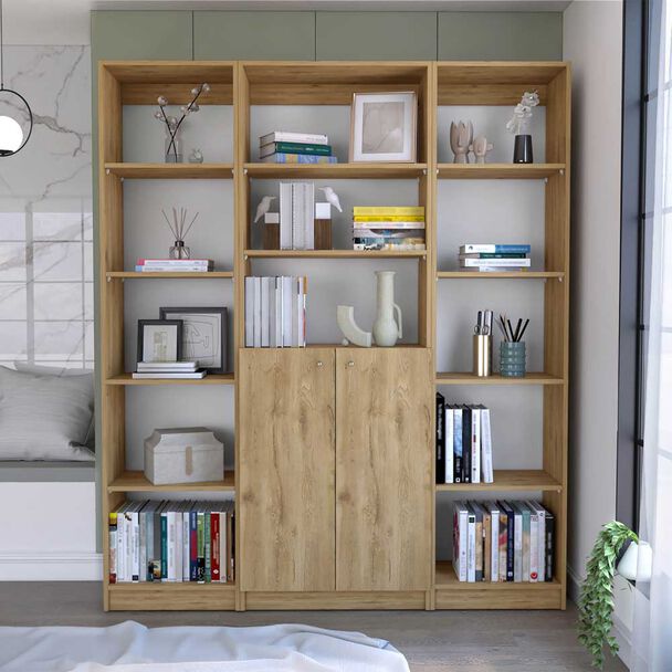 2 Estantes 45 cm + Estante 2 Puertas TuHome Home Macadamia