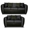 Juego de Living Elegant Detail Oklahoma Sofá 3 Cuerpos + Sofá 2 Cuerpos + Sillón 1 Cuerpo Gris Oscuro