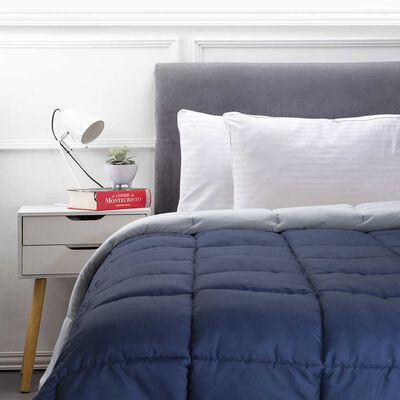 Plumón Bicolor Casanova 2 Plazas Liso Azul Gris
