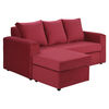Sofá Seccional Bodevir Cali 3 Cuerpos + 2 Pouf Rojo