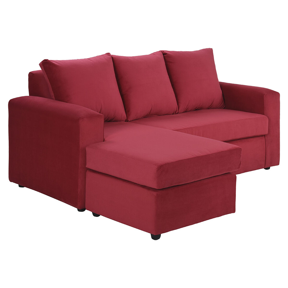 Sofá Seccional Bodevir Cali 3 Cuerpos + 2 Pouf Rojo