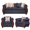 Juego de Living Ruzam Mobel Bego&ntilde;a Sof&aacute; 3 Cuerpos + Dos Sillones 1 Cuerpo Lino Gris