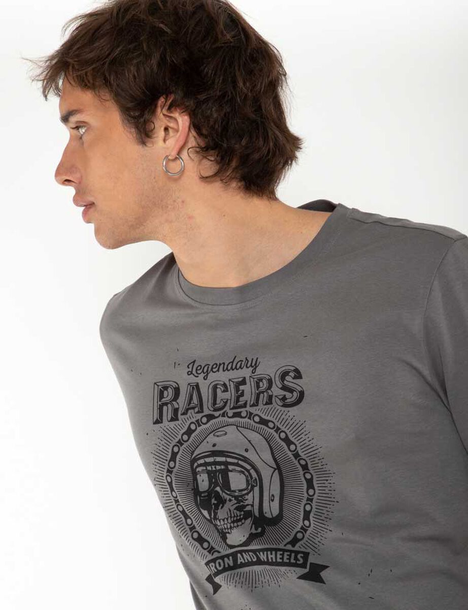 Polera Algodón Con Estampado Manga Corta Hombre Fiorucci