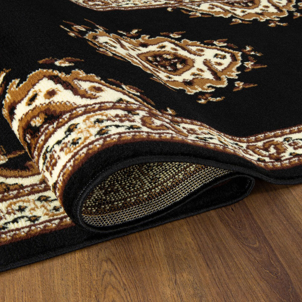Alfombra Modalfo Kashan King 200 x 290 cm Negro