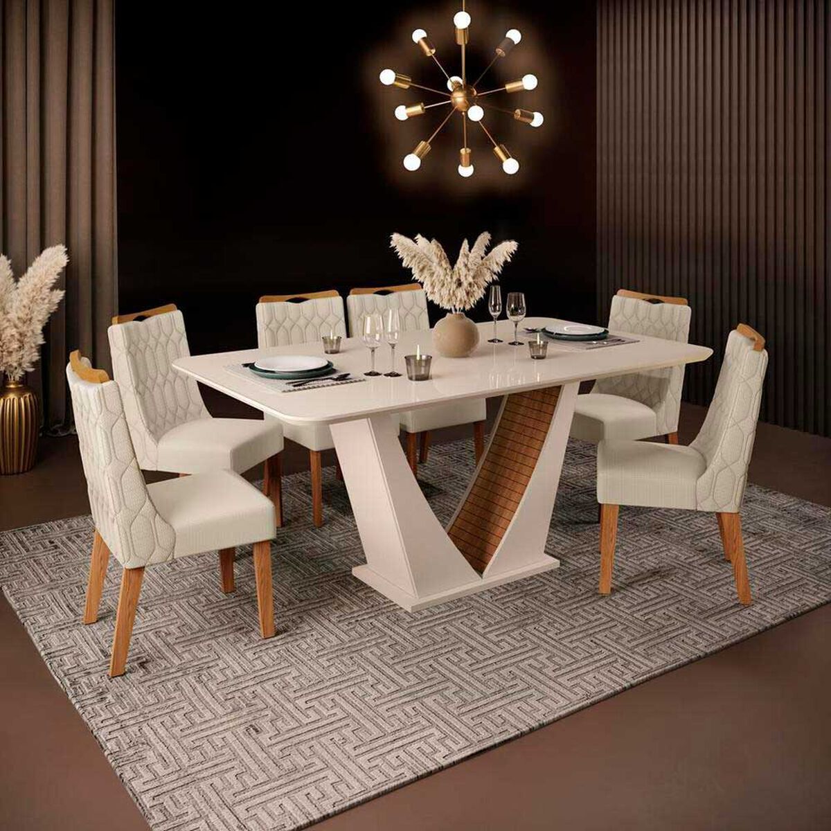 Juego de Comedor Altavision Dalila Frej 6 Sillas Blanco