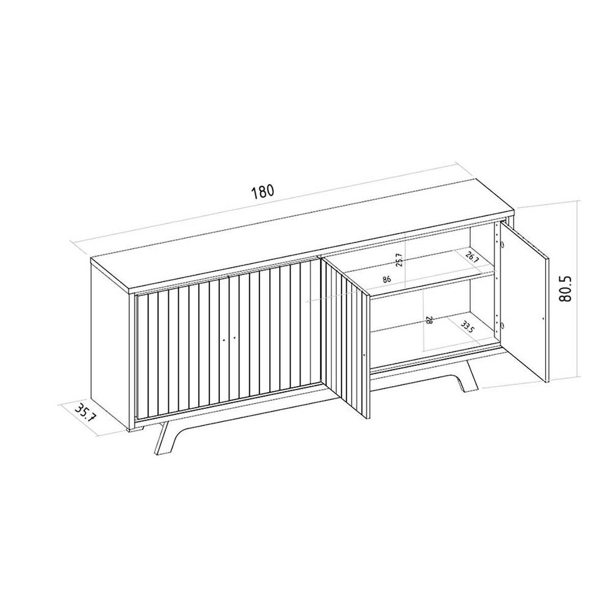 Buffet Vekkahome Brise 4 Puertas Caf&eacute; Beige