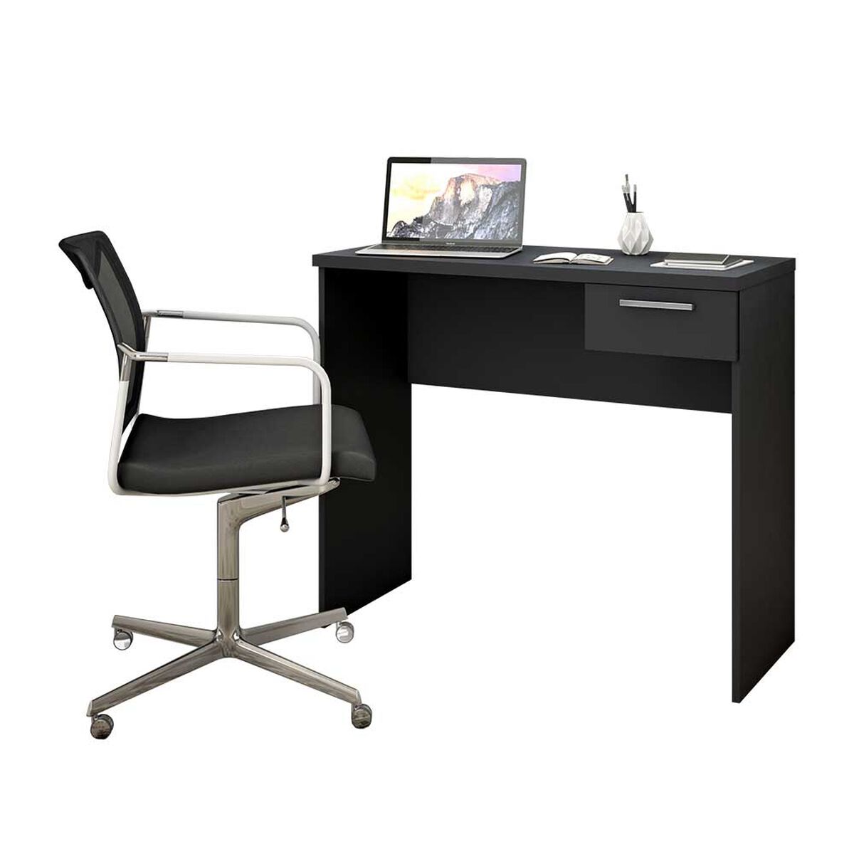 Escritorio Home Mobili Tom 1 Cajón Negro