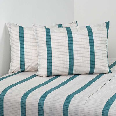 Juego de S&aacute;banas American Family King Campine Lines 144 Hilos Beige