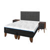 Cama Europea CIC Green Infinity 2 Plazas + 1 Respaldo + 2 Veladores Eufrates