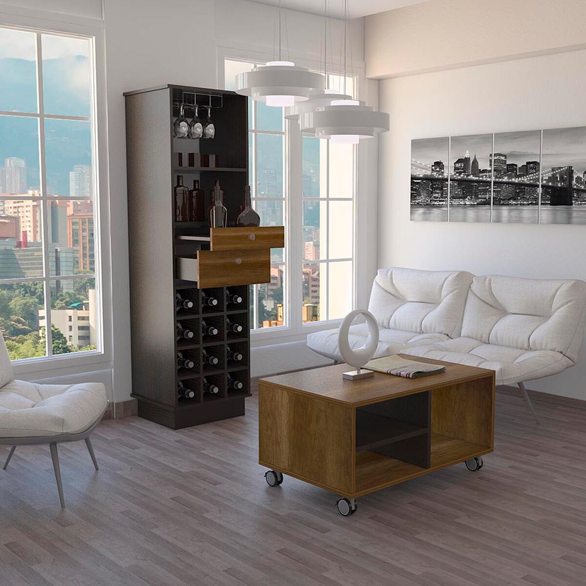 Mueble Bar + Mesa de Centro TuHome Classic