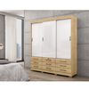 Closet Di Poretti Toquio 3 Puertas 9 Cajones Café y Blanco