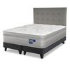 Cama Europea Flex King Paradise + Respaldo Design Gris