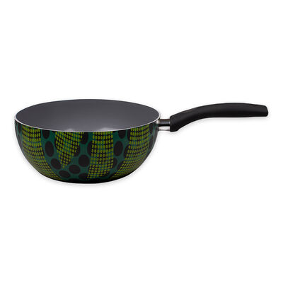Wok Acero Inoxidable Doral Happy Color Verde 22 cm