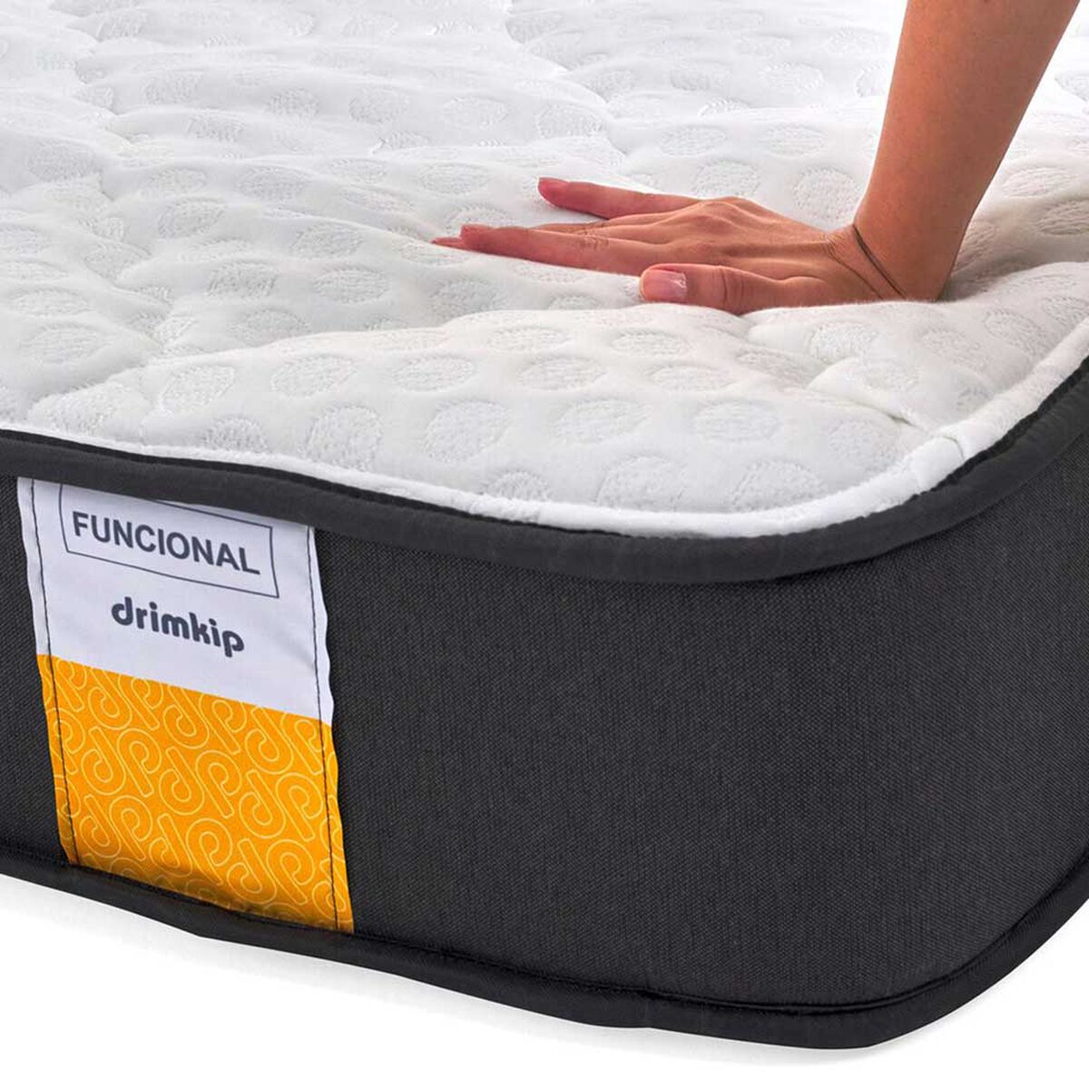 Cama Europea Drimkip Base Dividida Queen Funcional + Respaldo + Topper