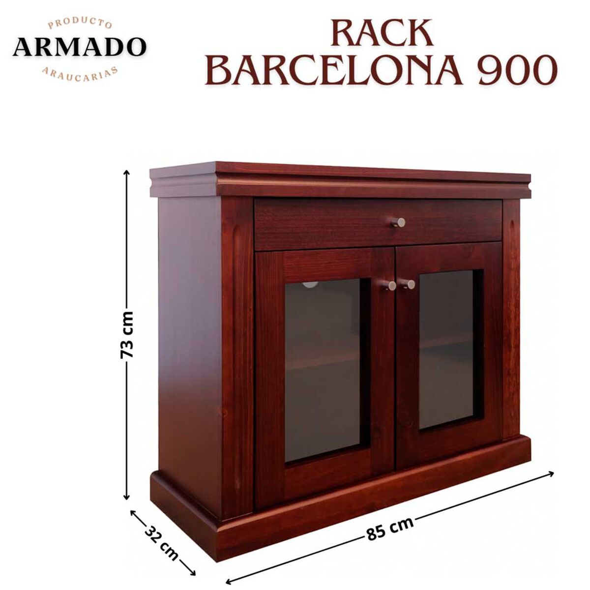 Rack TV Araucarias Barcelona 900 Hasta 43" Chocolate