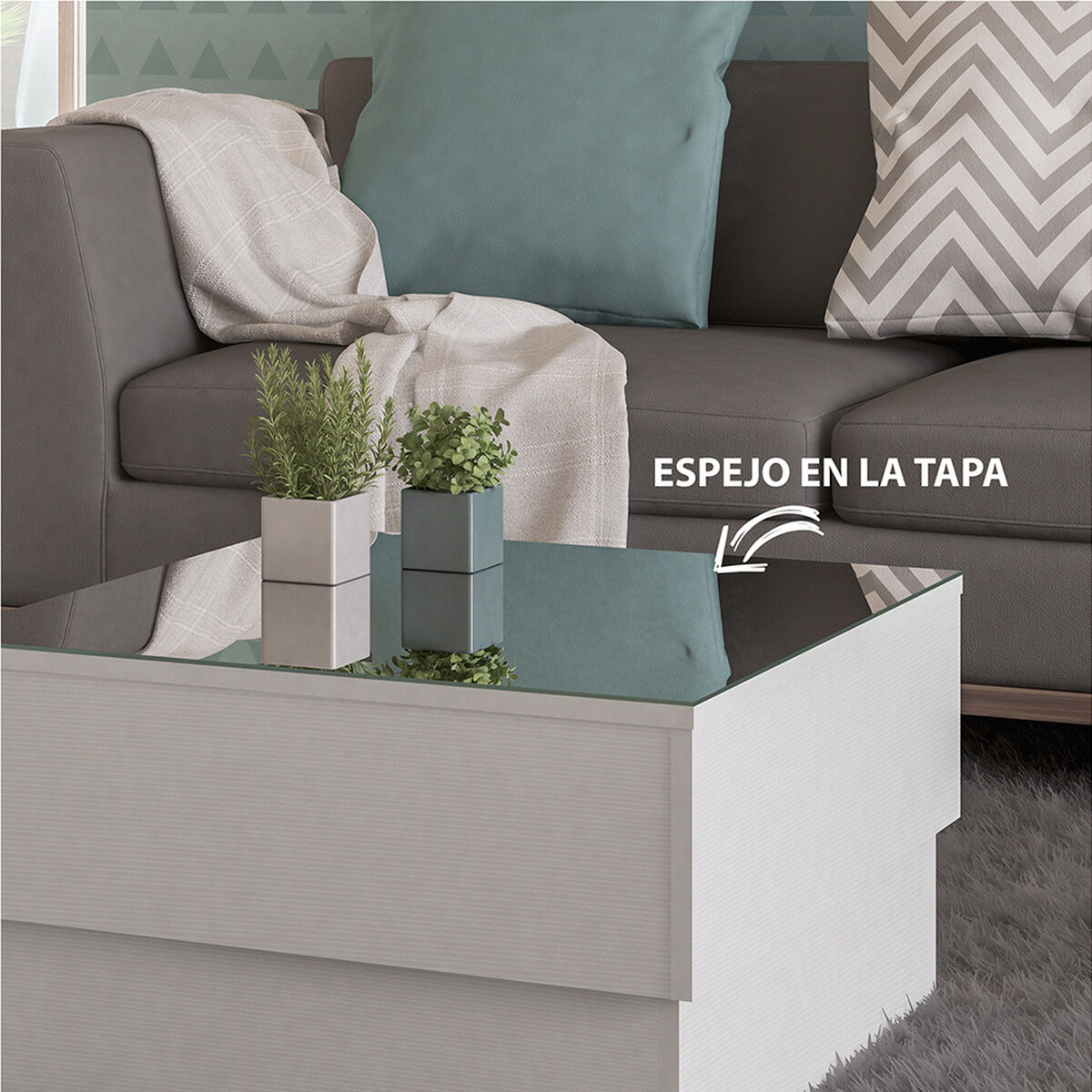Mesa de Centro Rodler Espejo Blanco
