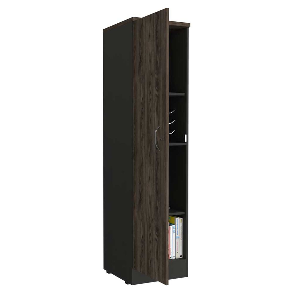 Biblioteca TuHome Home Office 2 Puertas Negro Soft Co&ntilde;ac