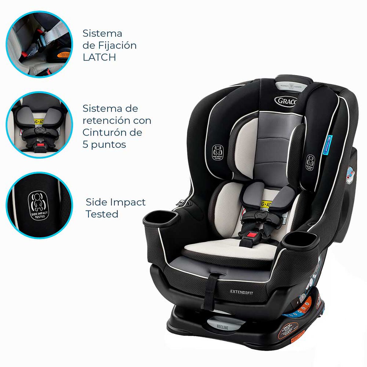 Silla de Auto Convertible Extend2fit Gothan Graco