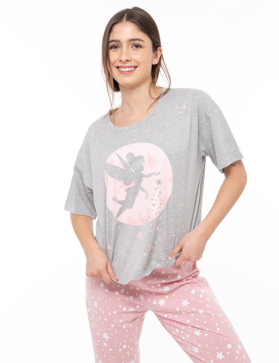 Pijama de Algodón Manga Corta Tinker bell Mujer Disney