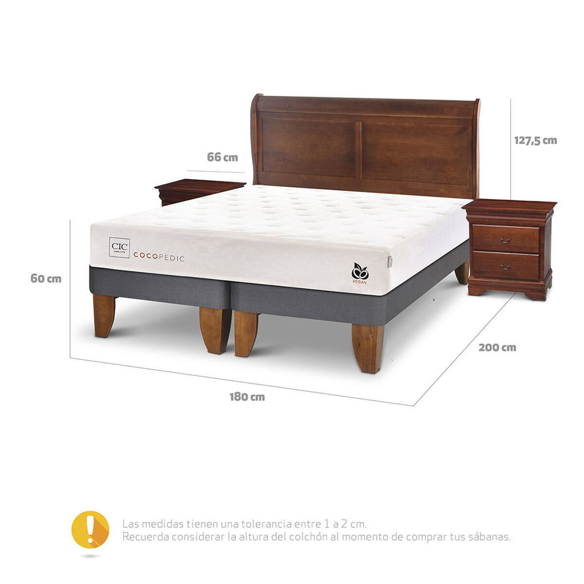 Cama Europea CIC Base Dividida King Cocopedic