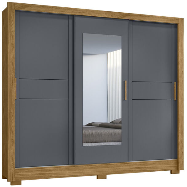 Closet Di Poretti Bahamas 3 Puertas 2 Cajones Café y Gris