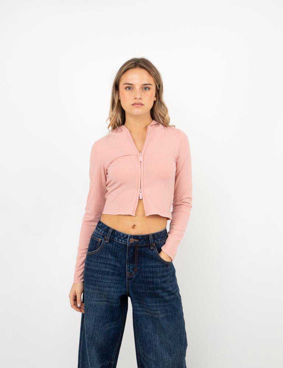 Polerón Crop Cierre Mujer Icono