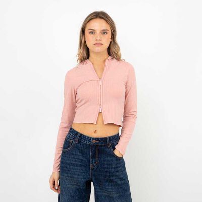 Polerón Crop Cierre Mujer Icono