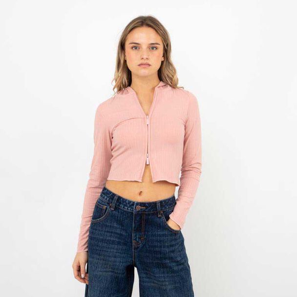 Polerón Crop Cierre Mujer Icono